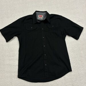Wrangler Flex for Comfort Men's Black Short Sleeve Button-Up Shirt Size M
